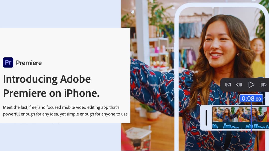 Adobe rolls out Premiere on Apple devices for free with infinite multitrack timeline, access to royalty-free audio